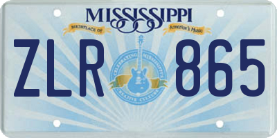 MS license plate ZLR865