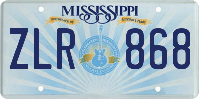 MS license plate ZLR868