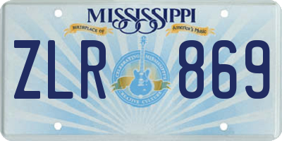 MS license plate ZLR869