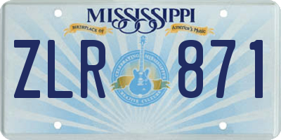 MS license plate ZLR871
