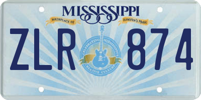 MS license plate ZLR874