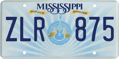 MS license plate ZLR875