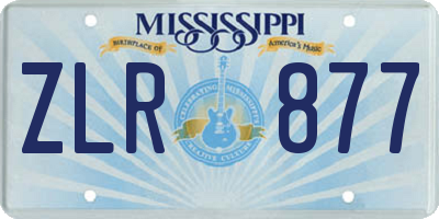 MS license plate ZLR877