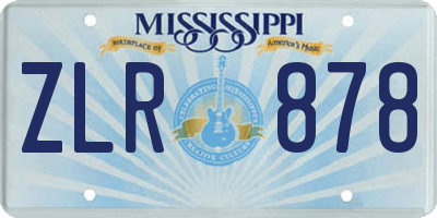MS license plate ZLR878