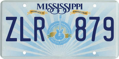 MS license plate ZLR879