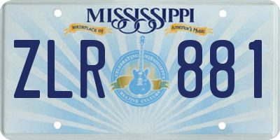 MS license plate ZLR881