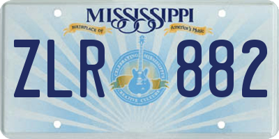 MS license plate ZLR882