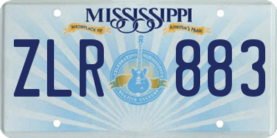 MS license plate ZLR883