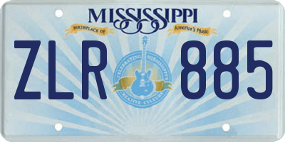 MS license plate ZLR885