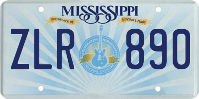 MS license plate ZLR890