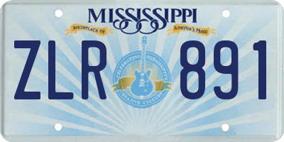MS license plate ZLR891