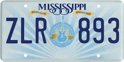 MS license plate ZLR893
