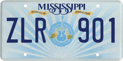 MS license plate ZLR901