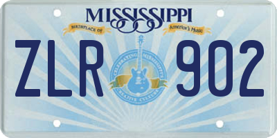 MS license plate ZLR902