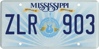 MS license plate ZLR903