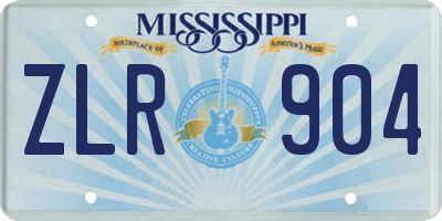 MS license plate ZLR904