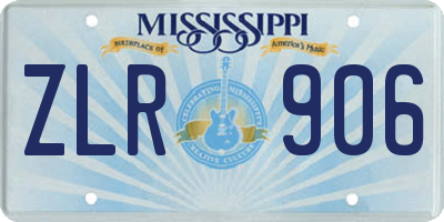 MS license plate ZLR906