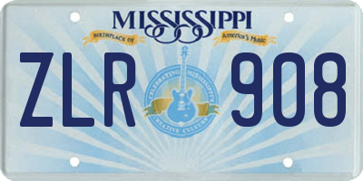 MS license plate ZLR908