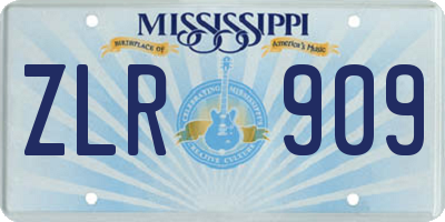 MS license plate ZLR909