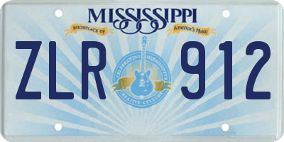 MS license plate ZLR912