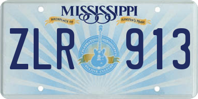 MS license plate ZLR913