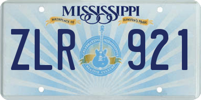 MS license plate ZLR921