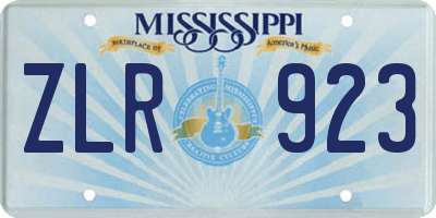 MS license plate ZLR923