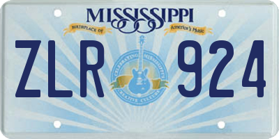 MS license plate ZLR924