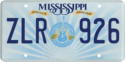 MS license plate ZLR926