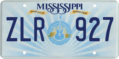 MS license plate ZLR927