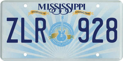 MS license plate ZLR928
