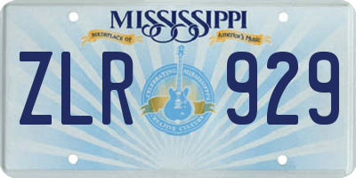 MS license plate ZLR929