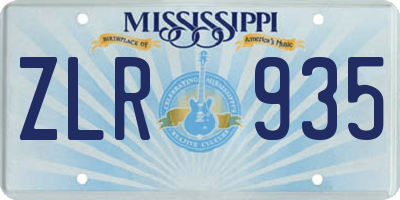 MS license plate ZLR935