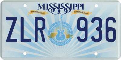 MS license plate ZLR936