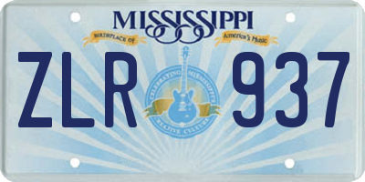 MS license plate ZLR937