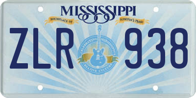 MS license plate ZLR938
