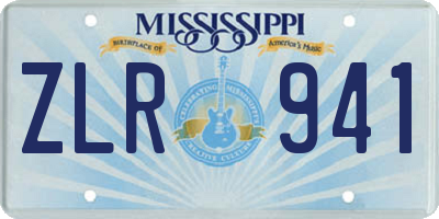 MS license plate ZLR941
