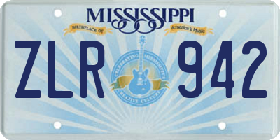 MS license plate ZLR942