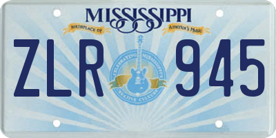MS license plate ZLR945
