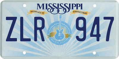 MS license plate ZLR947