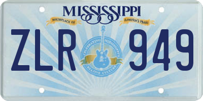 MS license plate ZLR949