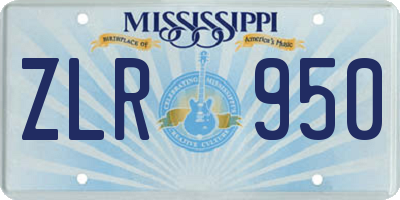 MS license plate ZLR950