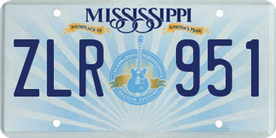 MS license plate ZLR951