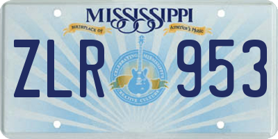 MS license plate ZLR953