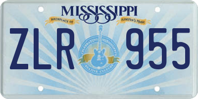 MS license plate ZLR955