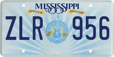 MS license plate ZLR956