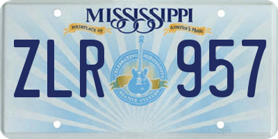 MS license plate ZLR957