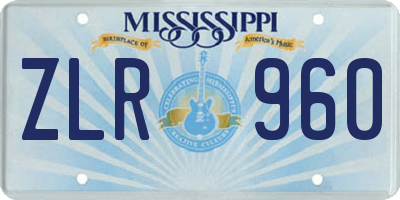 MS license plate ZLR960