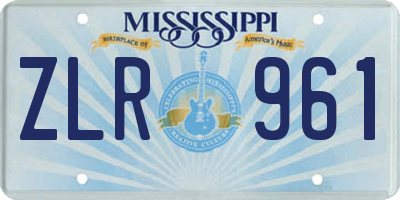 MS license plate ZLR961