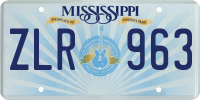 MS license plate ZLR963